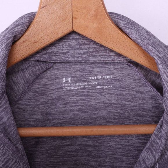 UNDERARMOUR Quarter Zip Heathered Purple Running Top - Picture 4 of 7